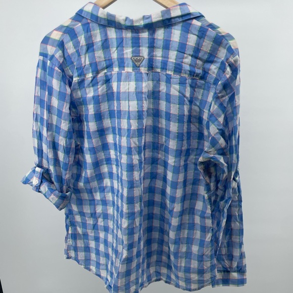 Columbia Women’s PFG cotton fishing shirt, blue and white checked pattern - XL - Picture 2 of 10